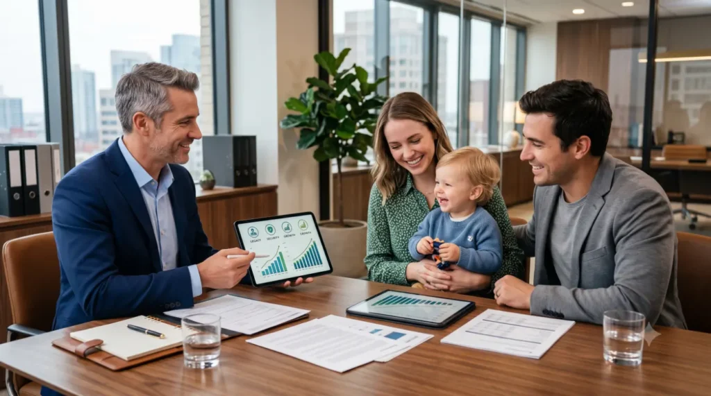 Finance professional meeting with a young family- Legacy Planning 3