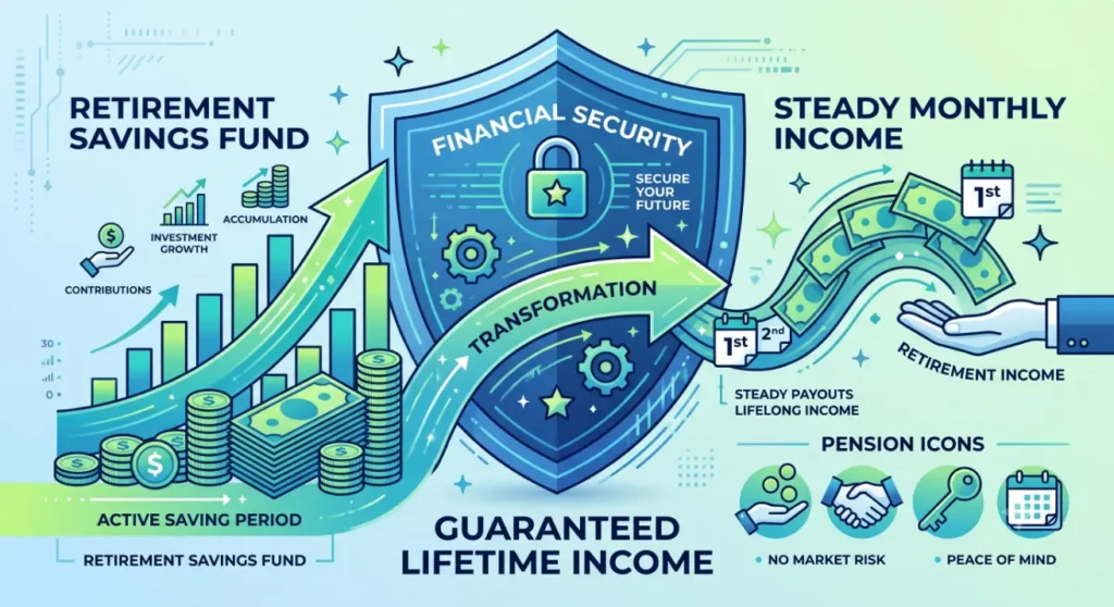 Retirement income transforming into steady monthly payouts-Guaranteed Life Time Income 2