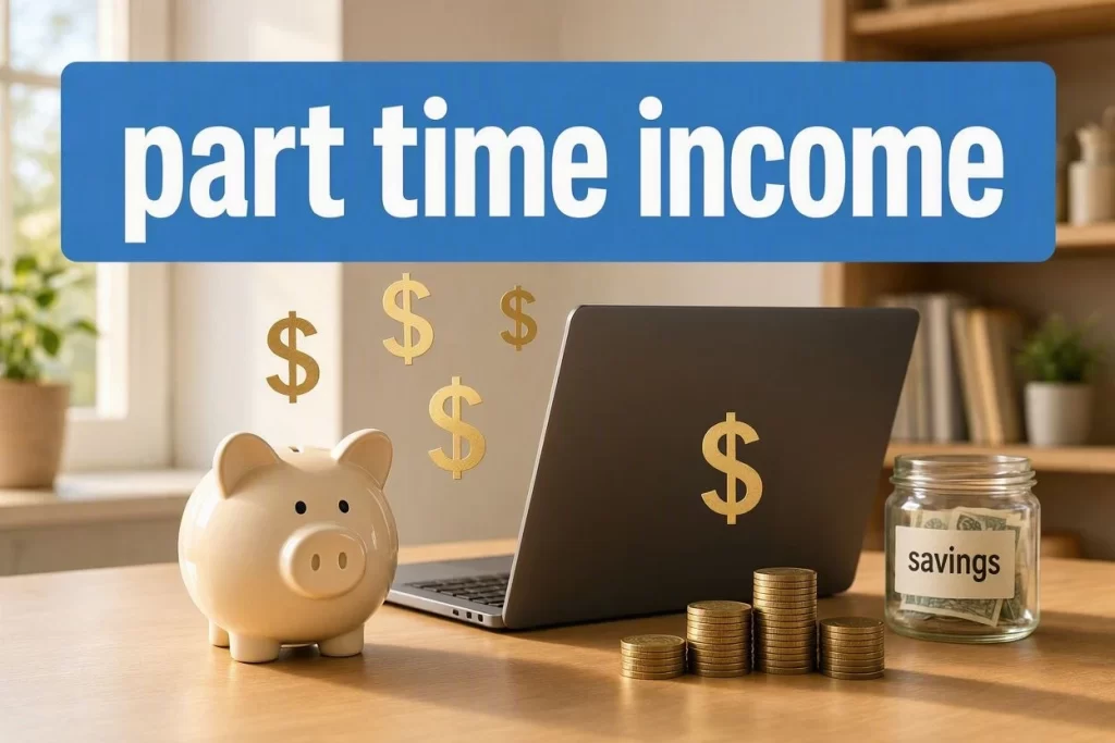 Part time income and savings.